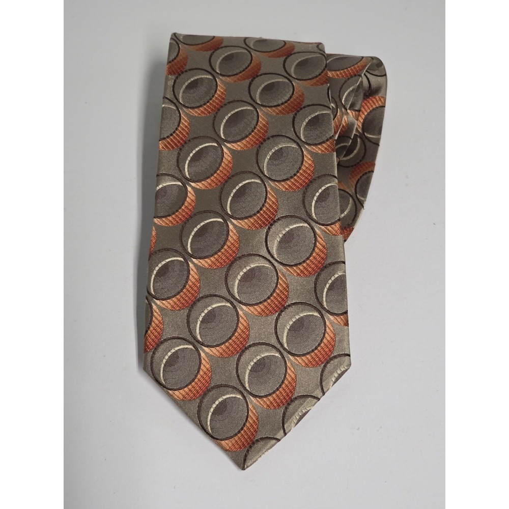 Luciano Versi Mens Classic Silk Tie Geometric Multicolor Designer Neckwear Work